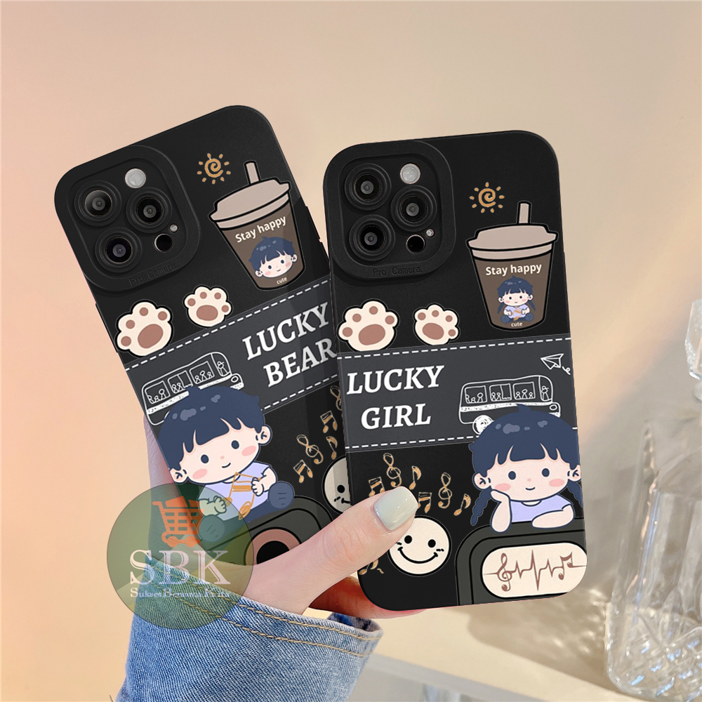 SBK Case - Case LUCKY BEAR GIRL Oppo A76 - Silikon Case - Case Termurah - Case Terbaru - Case Terlar