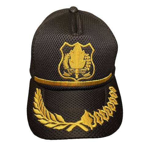 TOPI SECURITY LOGO SATPAM / TOPI SATPAM / TOPI JALA DOBEL MESS HITAM LOGO