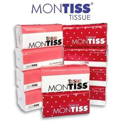 Tisu Wajah Montiss 250s 2ply / Facial Tissue Montis 250 Sheets 2 Ply Lembut Murah