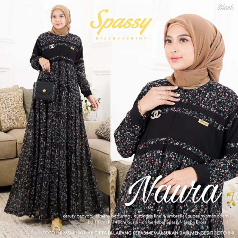 Gamis Naura Ceruty Babydol || Realpict (COD Bayar Ditempat)