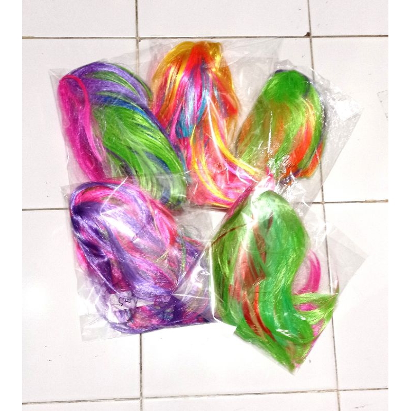 Wig Rambut Lurus|Wig Poni|Wig Rambut Bob|Wig Rainbow