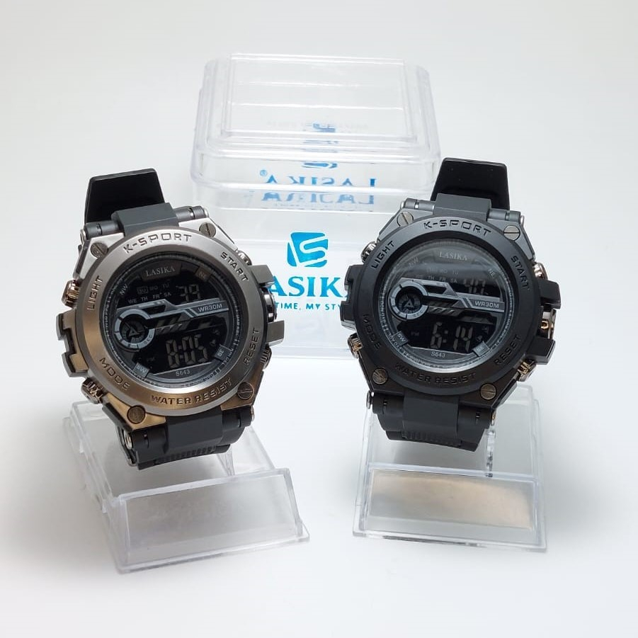 Jam Tangan Sporty Digital Anti Air Free Box Premium Rubber Strap 643 LASIKA