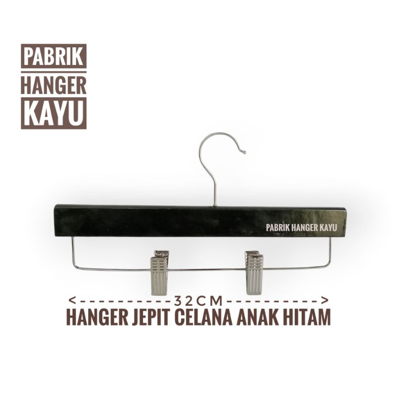 HANGER JEPIT CELANA ANAK 32CM HITAM