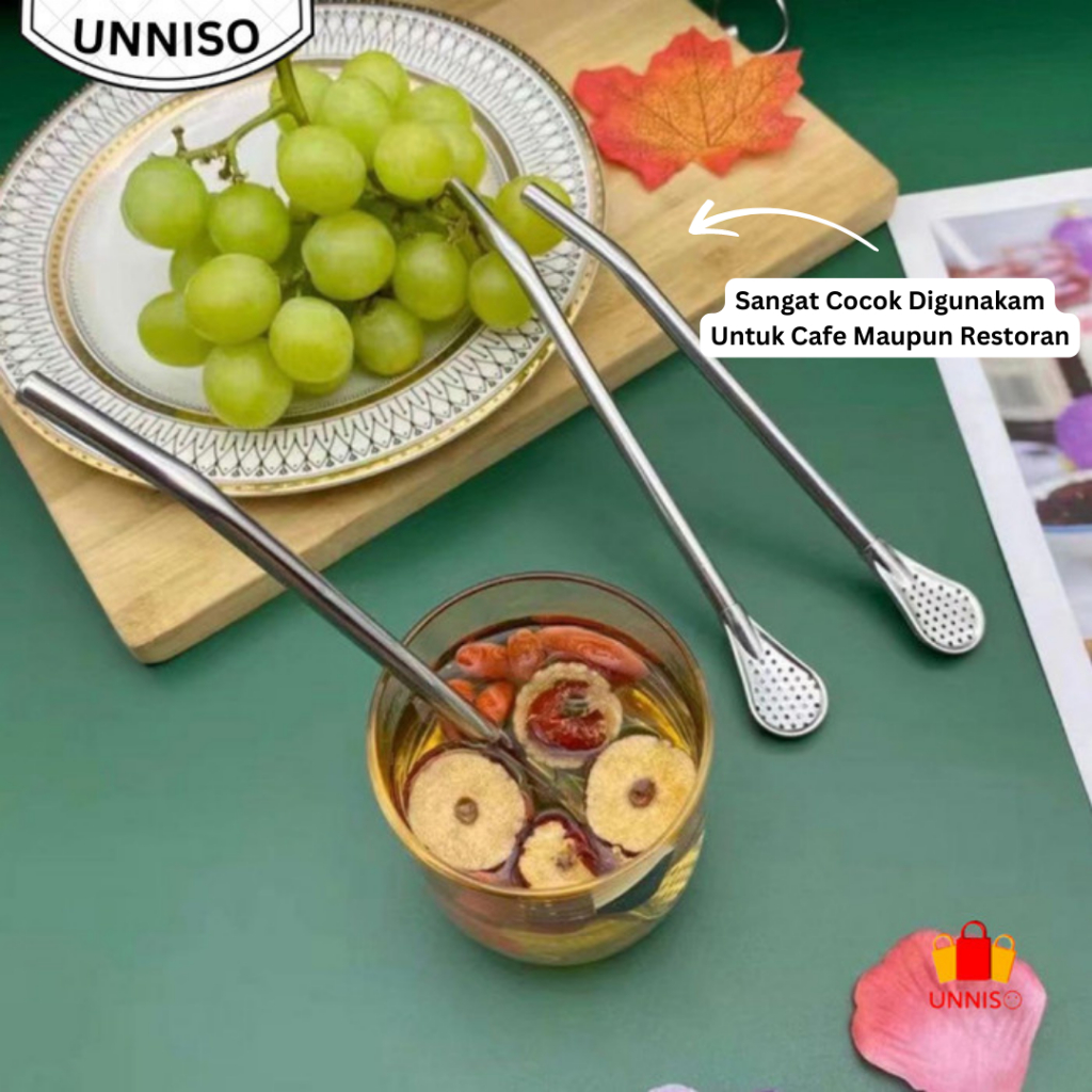 UNNISO - Sendok Saringan Stainless Steel Multifungsi 2 in 1