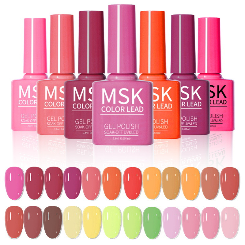 MSK kutek uv gel nail polish gel 7.3 ML botol warna warni PART 1