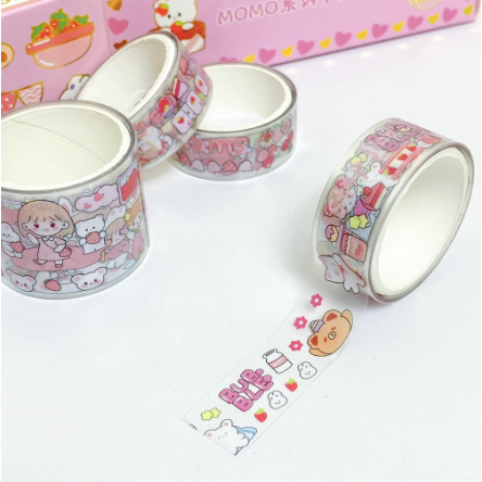 

[ISTY] [SATUAN] selotip momo rolling 1pcs | tape gulung karakter anak Lebar 1.5cm