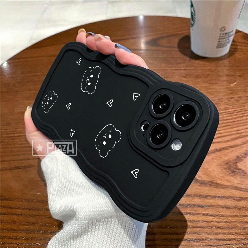 GLB-03 Softcase Gelombang Black Motif for ALL TYPE A17 A17K Y02 T1 5G V25E SS A73 A04 A04S A33 5G POCO M5 RM 10 9A 9T NOTE 10 5G RL 10 5 C20 C21Y C35 C55 HT 20S 12i SMART 7 iP 11 XR 13 pro 14 pro max