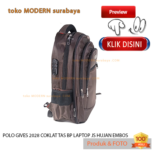 Tas ransel sekolah kerja POLO GIVES TAS BP LAPTOP USB JS HUJAN EMBOS
