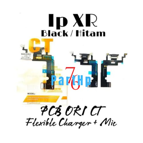 PCB Ori CT 1p XR - Pcb papan charger + mic pcb papan charger flexible fleksibel Hitam