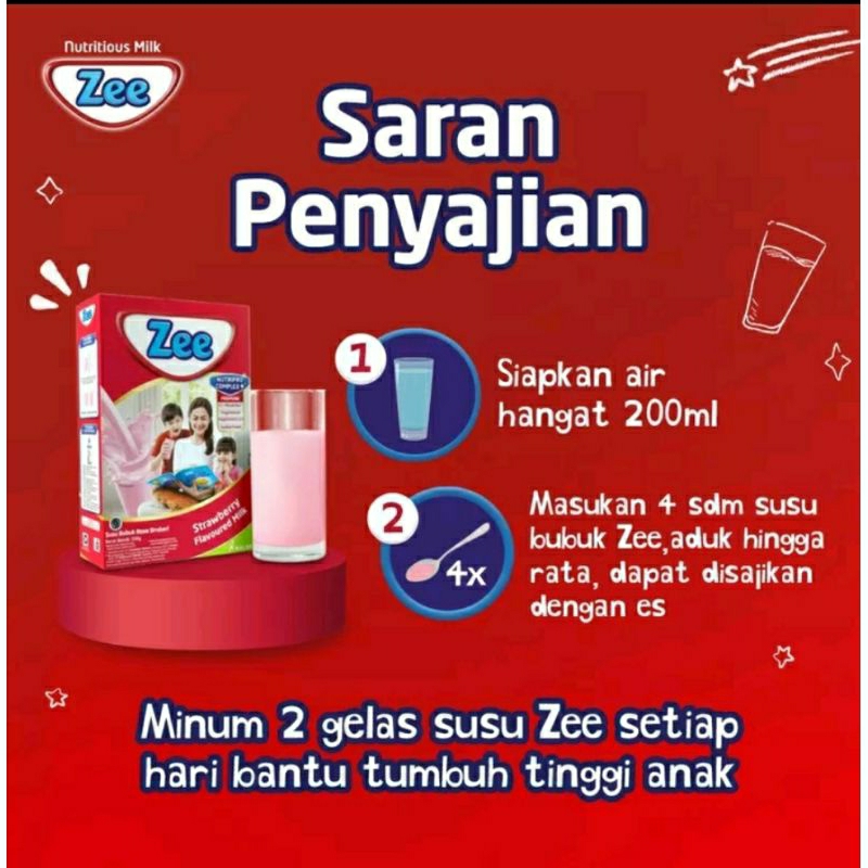 Susu Zee Box Reguler Coklat Vanila 350gr