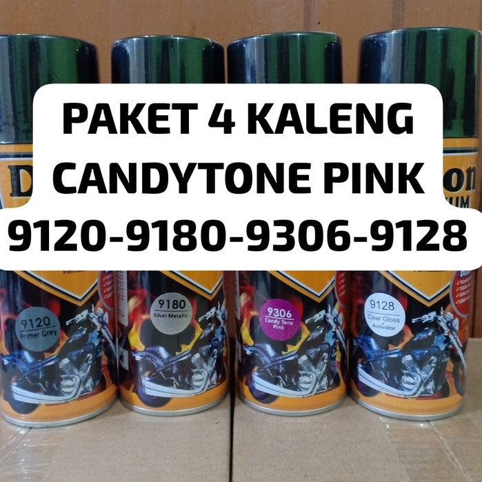 PAKET LENGKAP WARNA CANDYTONE 4 PCS DITON PREMIUM Pilok Cat Semprot Candy Tone (Epoxy - Met Silver - Candy Tone - Clear) 4pcs x 400ml