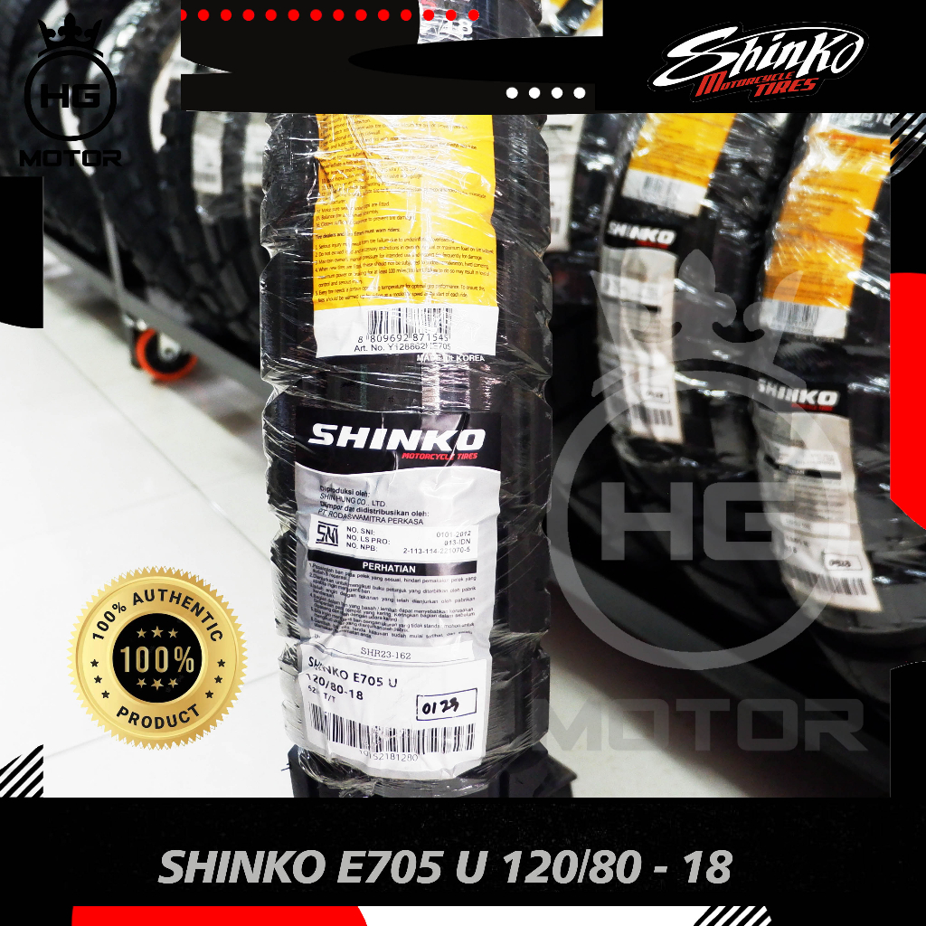 BAN SHINKO E705 120/80 RING 18 BAN DUAL PURPOSE TUBELESS