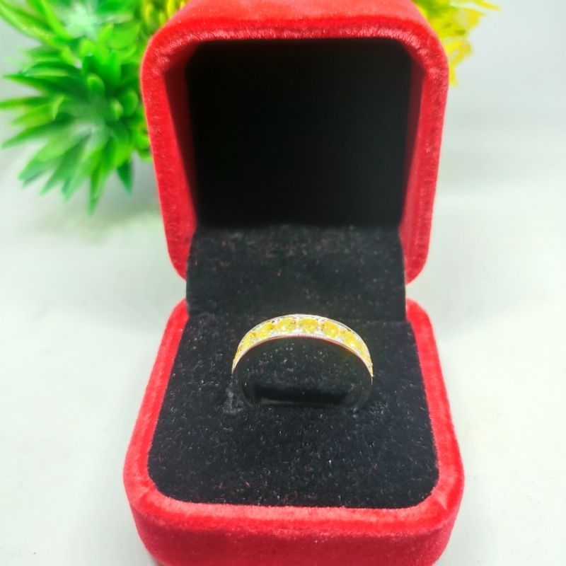 cincin cewe ikat perak full batu yakut free memo