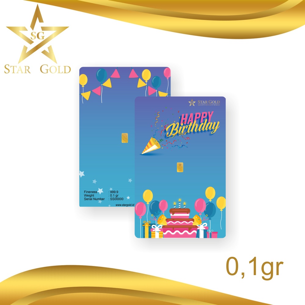 Star Gold Logam Mulia Birthday Series 01 berat 0,1gram dan 0,25gram