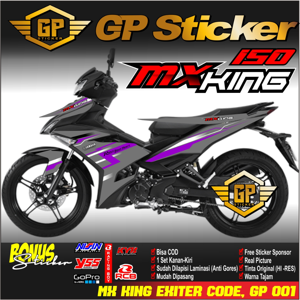 Stiker Striping Variasi MX KING - lis Striping Motor MX KING GP 001
