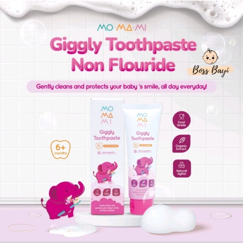 MOMAMI - Giggly Toothpaste Non Flouride | Flouride 50gr /Pasta Gigi Anak