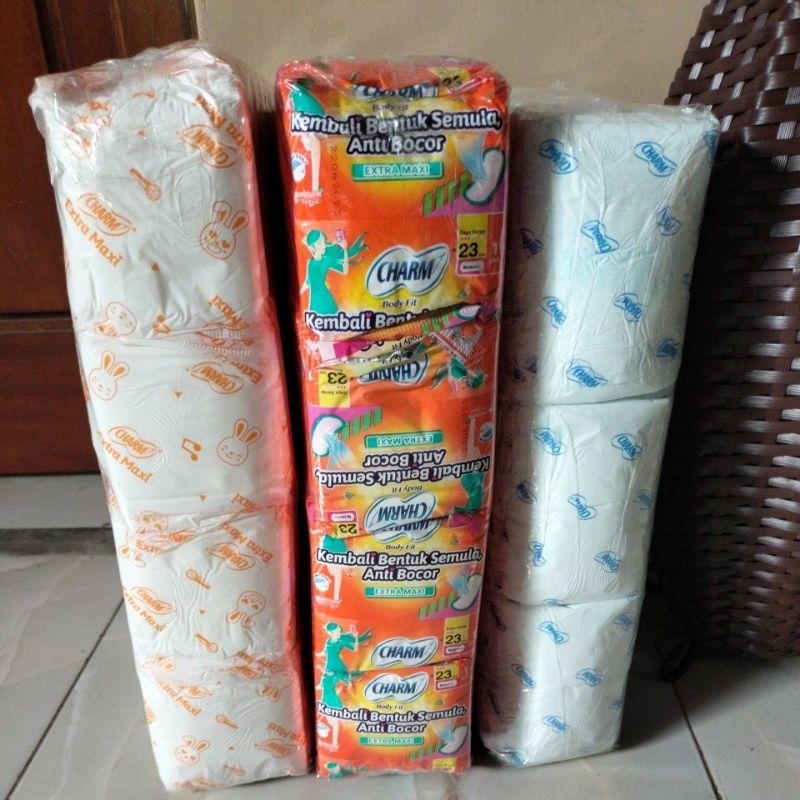 Pembalut wanita charm lospack sayap non sayap 23CM | promo/cuci gudang/sale pembalut hemat charm 29c