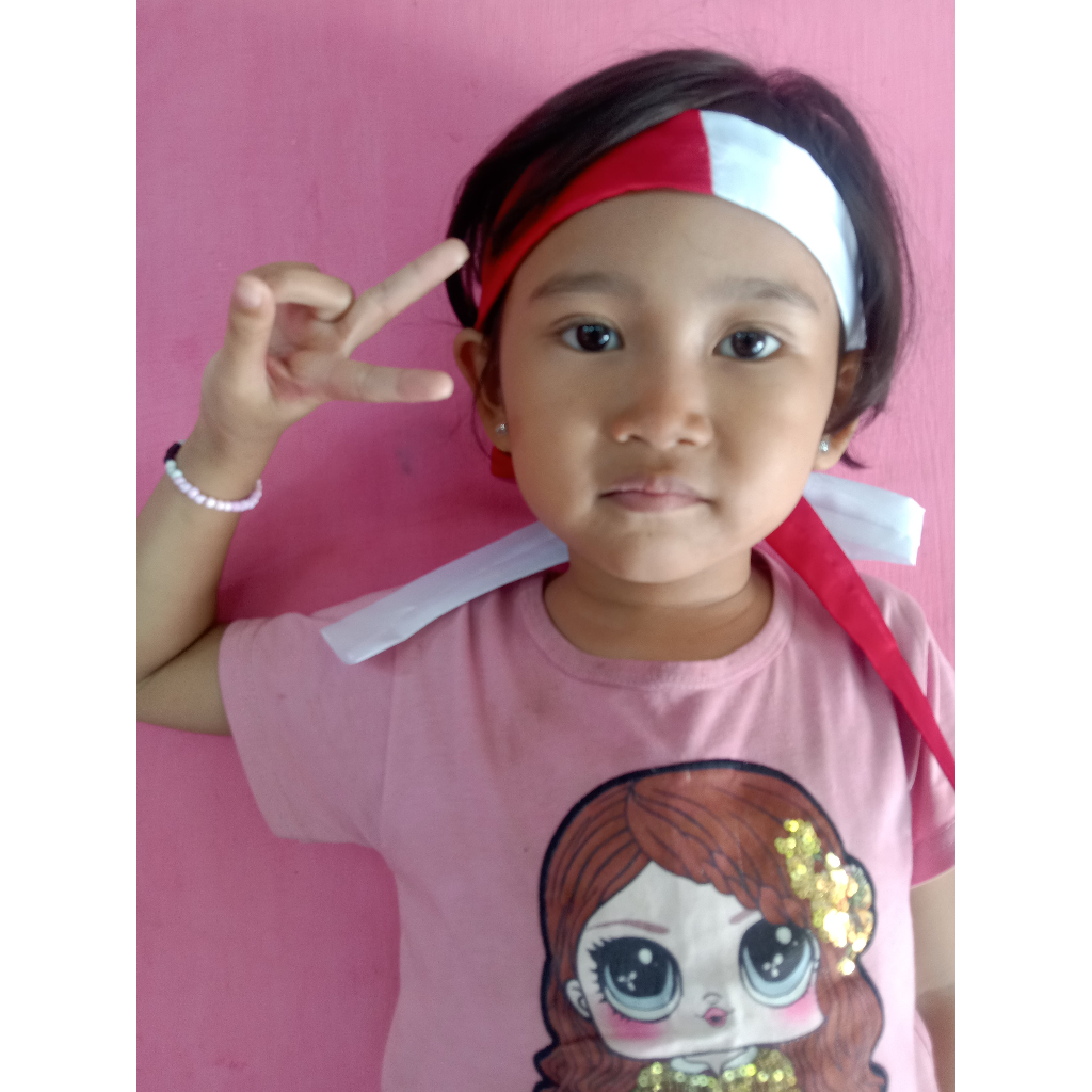 12PCS Ikat Kepala Merah Putih Kain Ikat Kepala Dewasa Anak Aksesoris HUT RI Ikat Kepala Bendera Mera