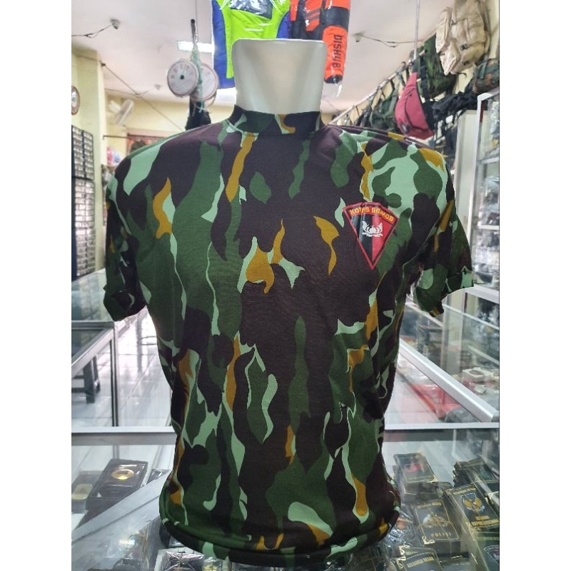 kaos loreng Brimob Kecil | kaos oblong Army  | kaos dalam Logo Loreng | kaos Loreng Logo