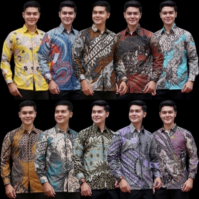 Kemeja batik pria lengan panjang Beragam motif baju batik dewasa Size M L XL XXL