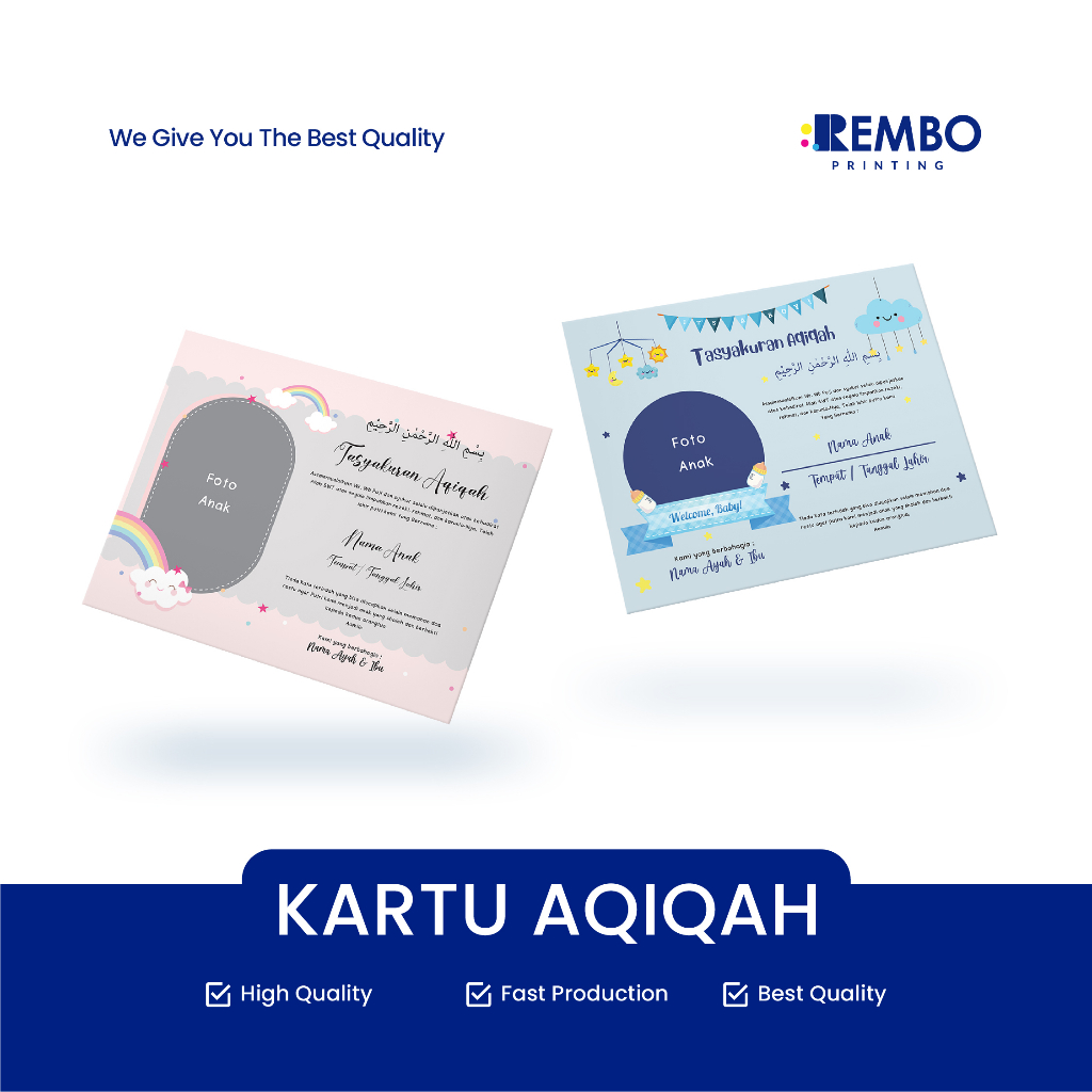 Kartu Aqiqah / Kartu Nama Bayi / Kartu Ucapan Kelahiran