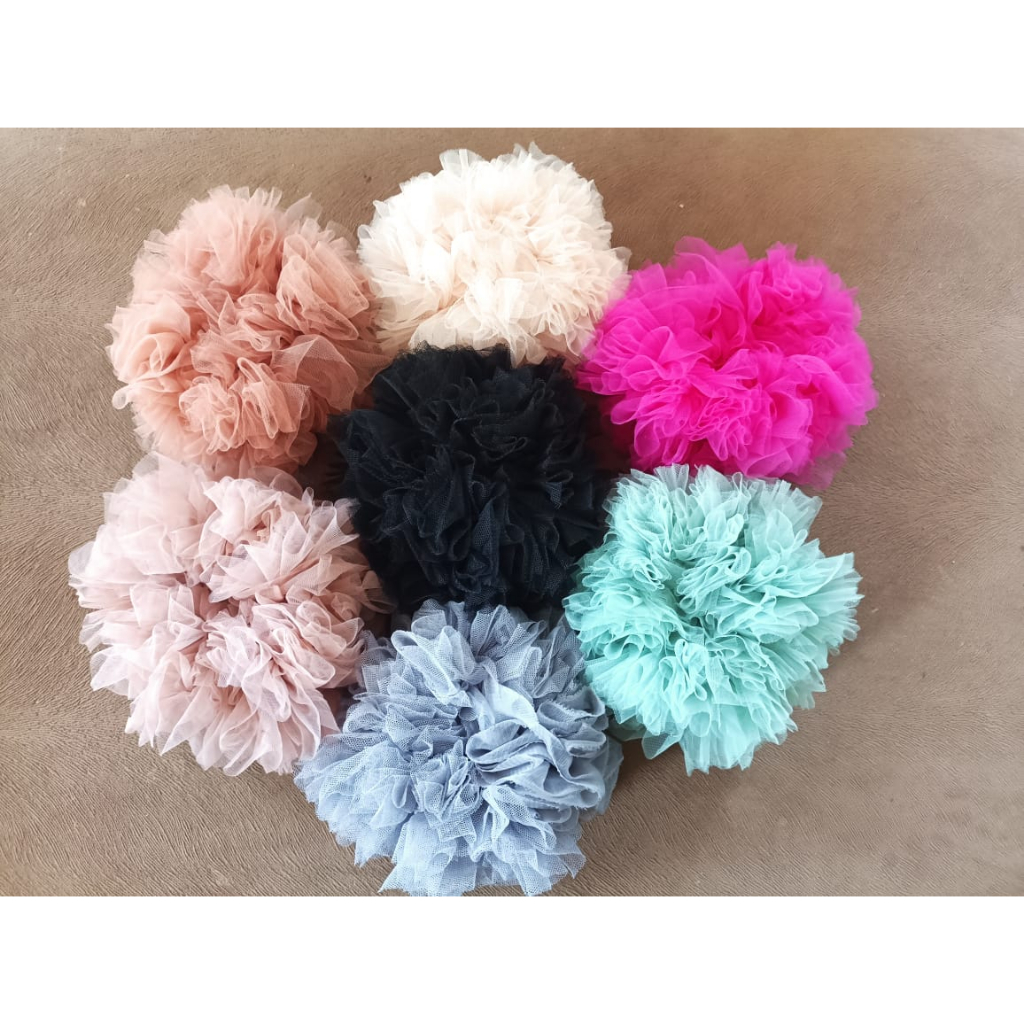 Cepol Hijab Viral Penambah Volume / Ikat rambut tile scrunchie tulle cepolan JUMBO