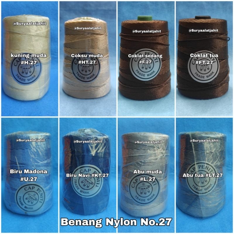 Benang Nylon No.27/400Y Cap Peniti rp.59.750/Rol