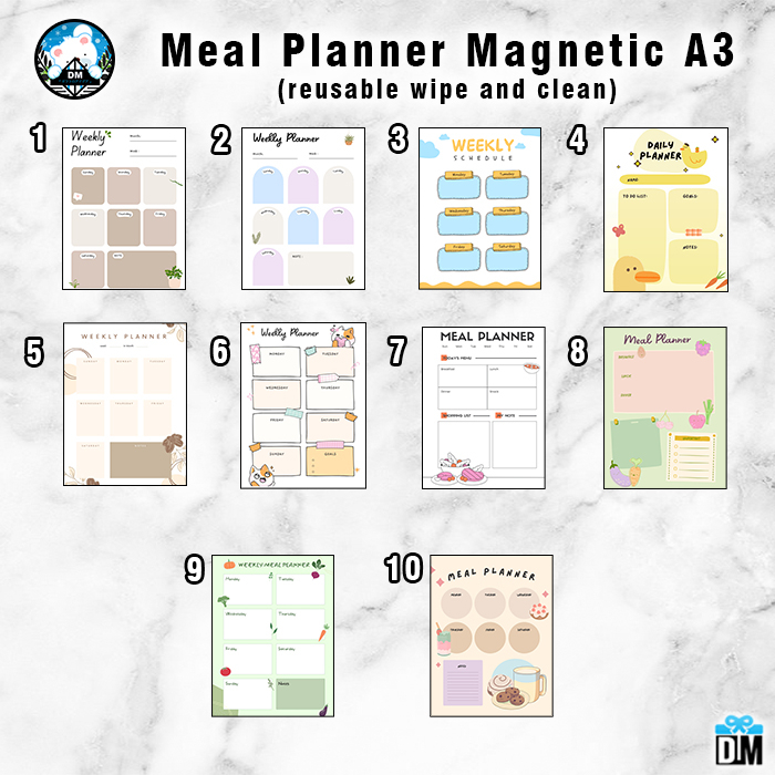 

RK Planner Magnet Jumbo Size A3 Sticky Notes Memo Tempel Magnet Murah Jadwal Harian Bisa Dihapus #M