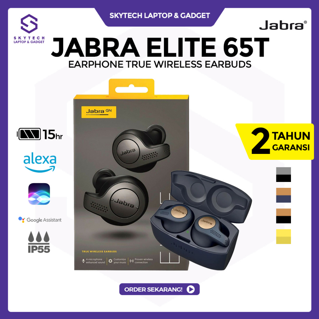 EARPHONE BLUETOOTH JABRA ELITE EARBUDS ACTIVE 65T TRUE WIRELESS HEADSET COPPER BLUE ORIGINAL