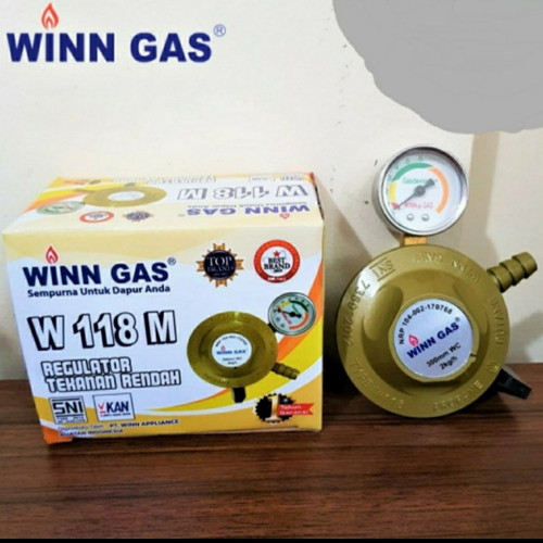 Regulator Winn Gas W 118 M + meteran Dus Kuning