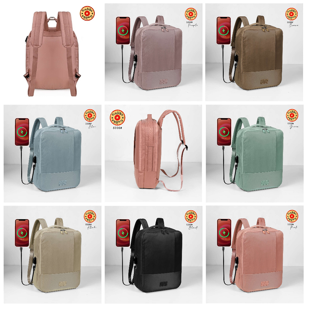 Tas GUDIKA Sefora 5330 ( 2 Fungsi ) Tas Laptop Backpack Ransel Nylon Waterproof 14 15 16 inch with USB Port - Tas Laptop Macbook Selempang Hand Strap - Ransel Kasual Bahan Nilon Anti Air Untuk Outdoor/Travel/Hiking/Sekolah/Hadiah