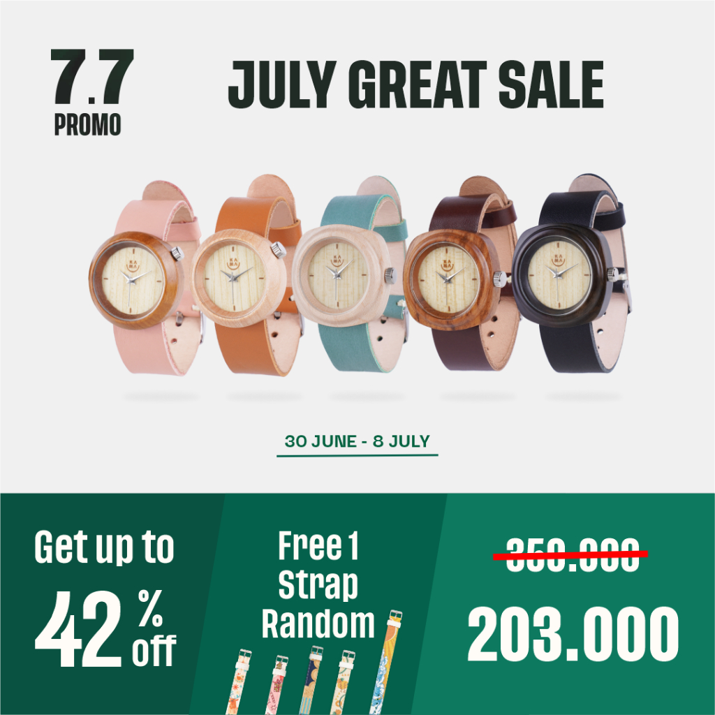 Jam Tangan Kayu Kama Watch Edisi Strap Elephant