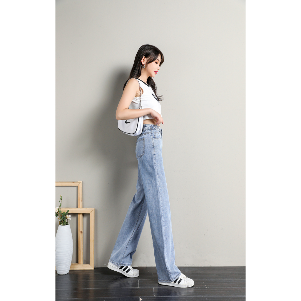 Hot Sale Biru Highwaist Kulot Celana Jeans Wanita