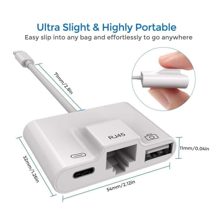 Lightning to LAN Ethernet RJ45 USB ( 3 Adapter )iPhone iPAD