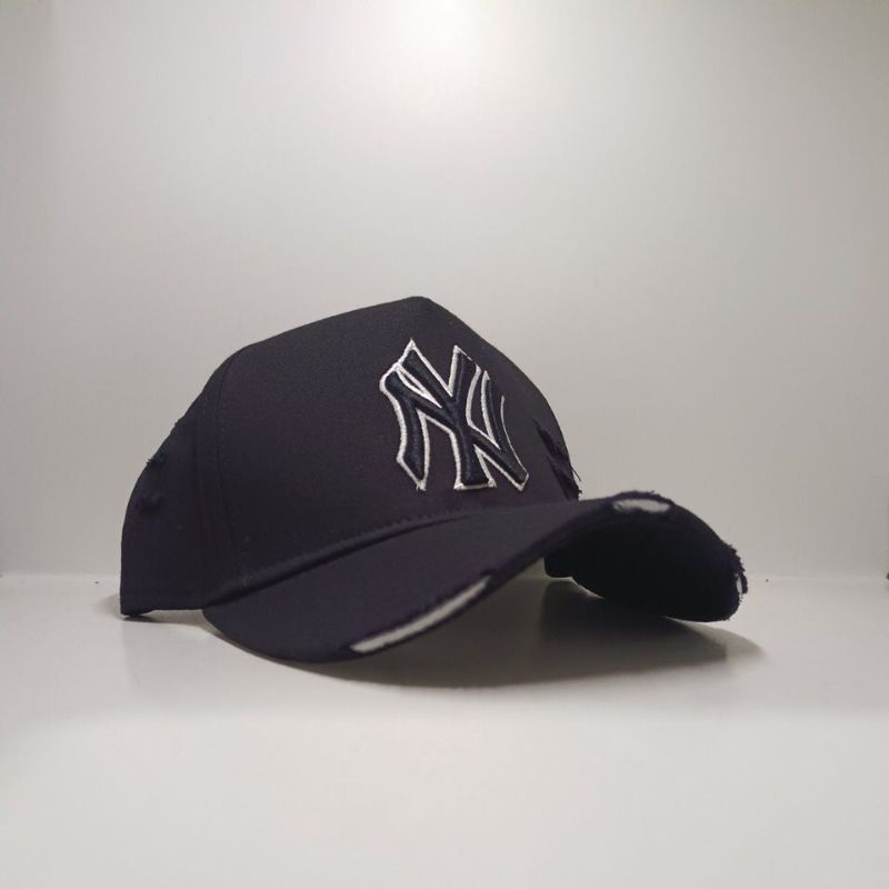 Topi MLB Damage NY List Putih Bahan Hitam Topi Premium