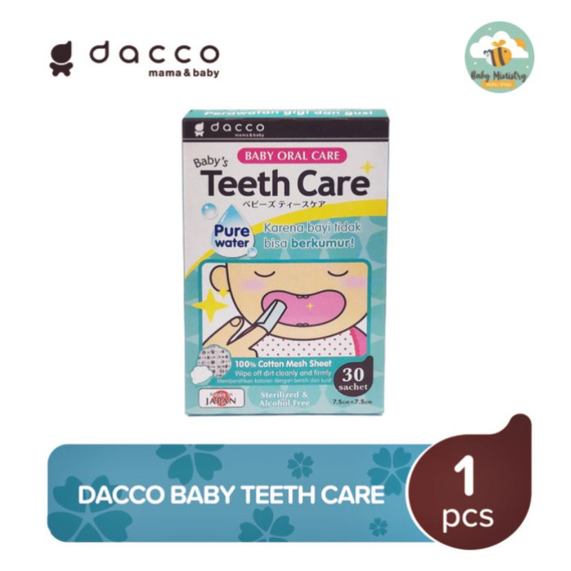 Dacco Teeth Care (Baby Oral Care) 30 Sheets - Perawatan gigi dan gusi bayi / oral cleaner / tisu membersihkan area mulut bayi / non alkohol / pure wipes / air murni / dacco wipes / baby wipes / sikat gigi dan lidah bayi baru lahir