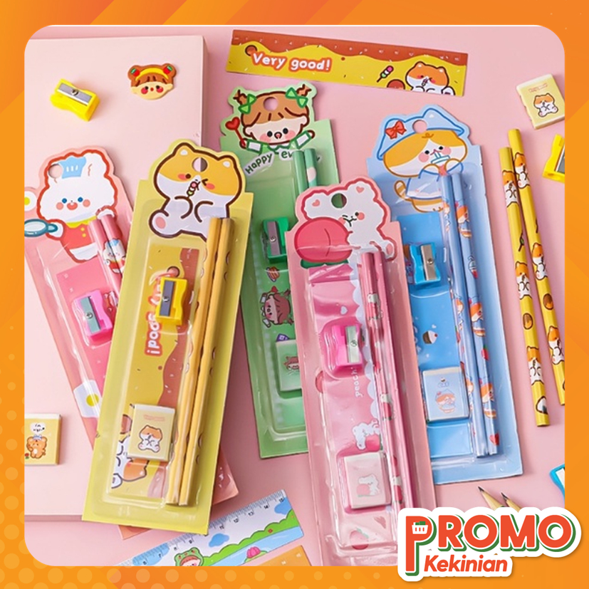

PROMO KEKINIAN - S5692 Alat Tulis Set Mini Stationary / Set Alat Tulis 5 in 1 Karakter / Mini Stationery / Mini Stationery Set Character