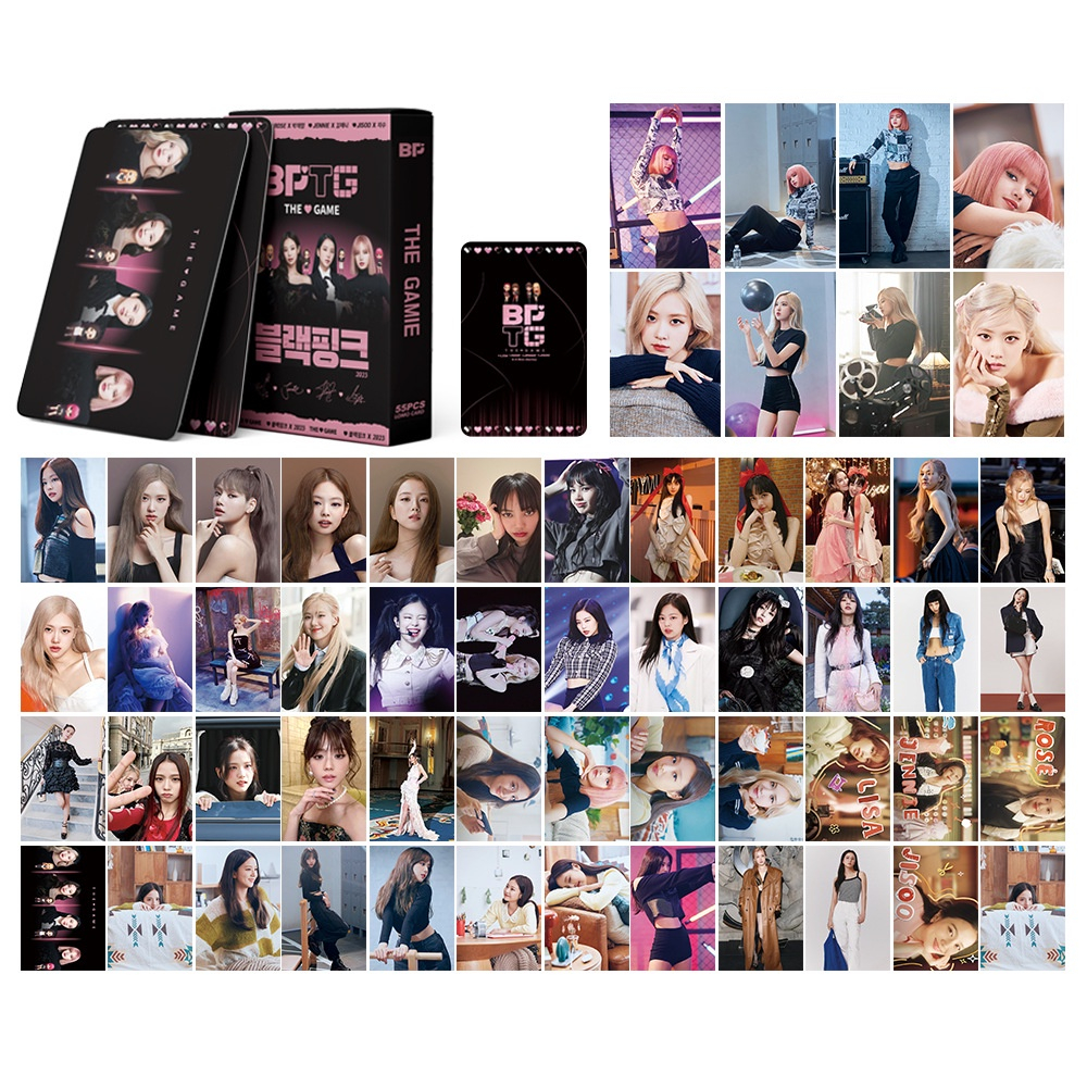 55 pcs / set Kartu Foto KPOP BLACKPINK THE GAME Koleksi Kartu Lomo HD 2023 Kartu Poster BPTG