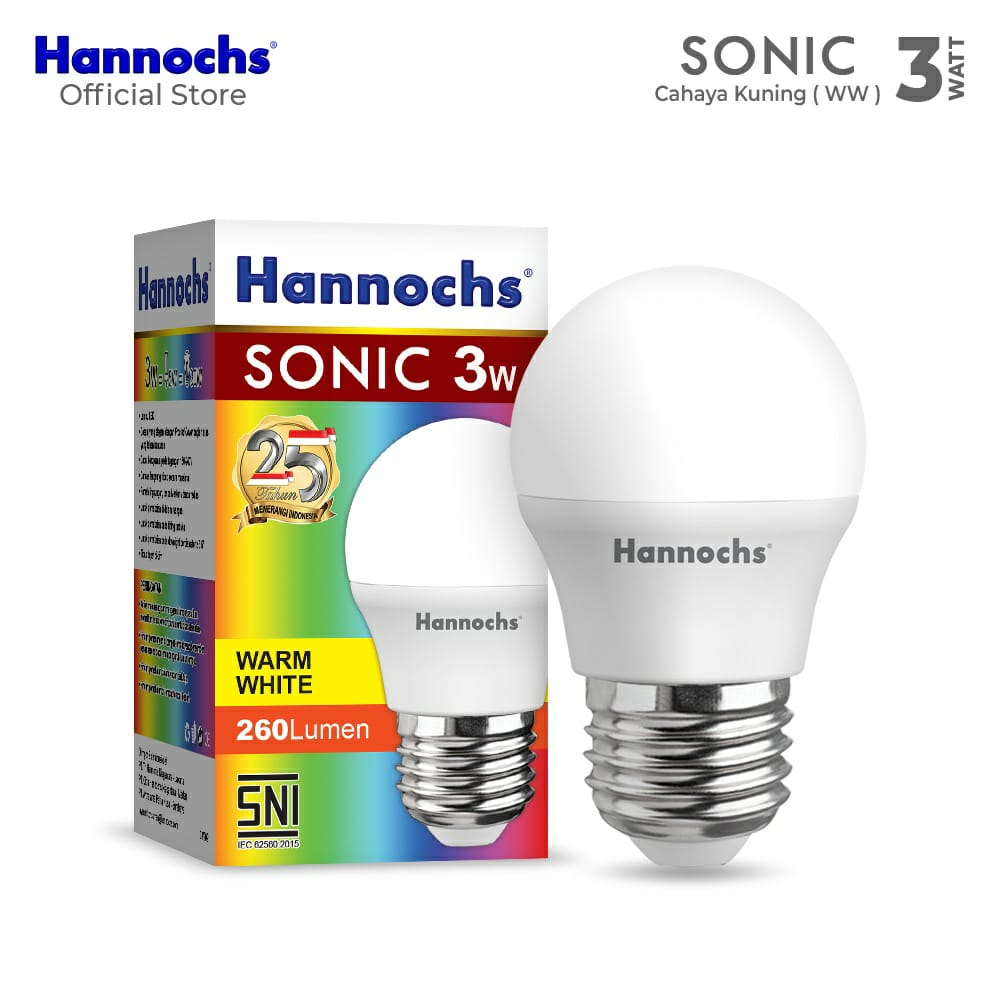 (JB99) Hannochs Lampu LED Sonic 3 Watt - Cahaya Kuning