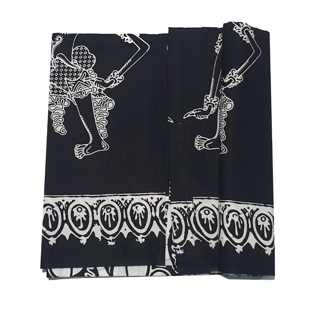 Sarung Batik Wayang / Sarung Santri Hitam / Sarung Wayang