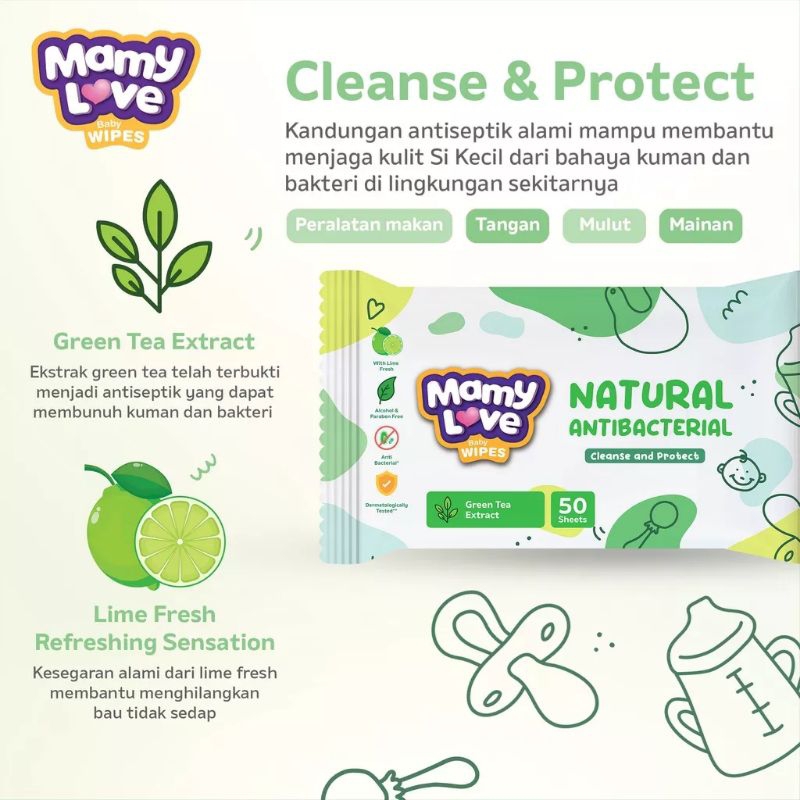 Mamy Love Baby Wipes 50 Sheets Buy One Get One