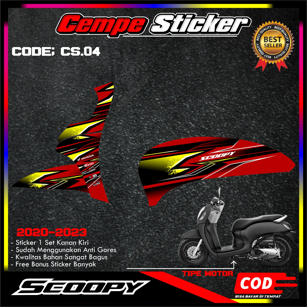 Stiker Scoopy New 2020-2023 Decal Striping Standar Scoopy New Premium Racing CM04