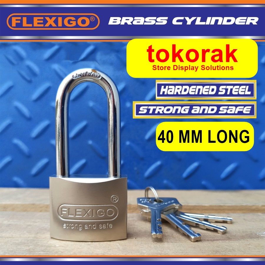 GEMBOK BRASS 40MM PJG FLEXIGO SHERLOCK ANTI CAIRAN POTONG PALU TOKO