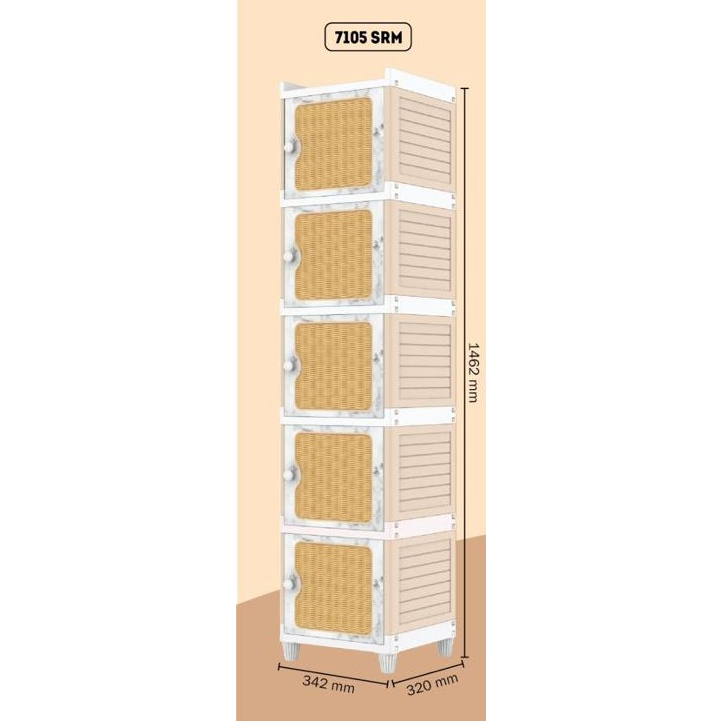 Lemari Pakaian Minimalis Nandos SNAP BOX Susun 5 - 7105
