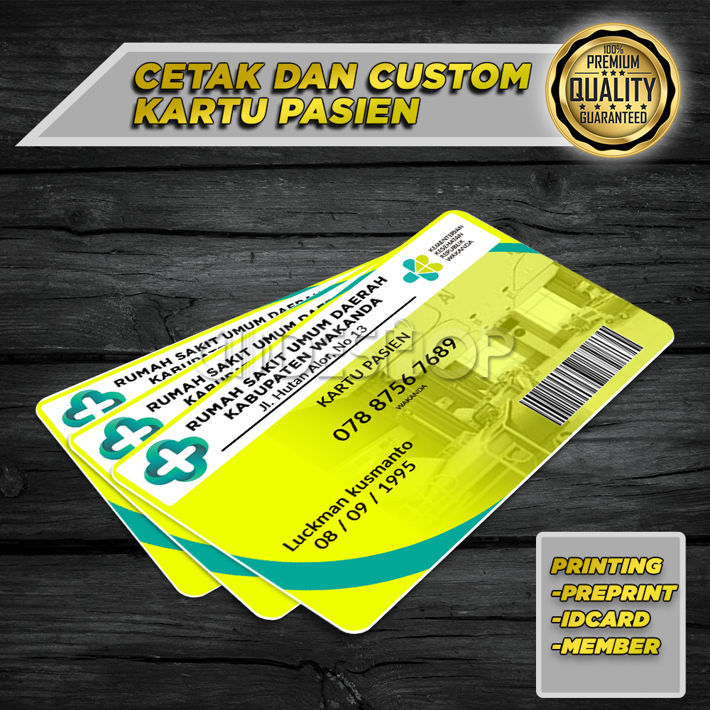 

Cetak Kartu Pre-Printed Custom PVC Member Pasien min 100 Pcs
