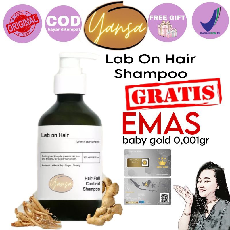 ( Free Souvenir ) - Lab On Hair - Shampoo / Perawatan Rambut Anti Rontok Anti Lepel 300ml