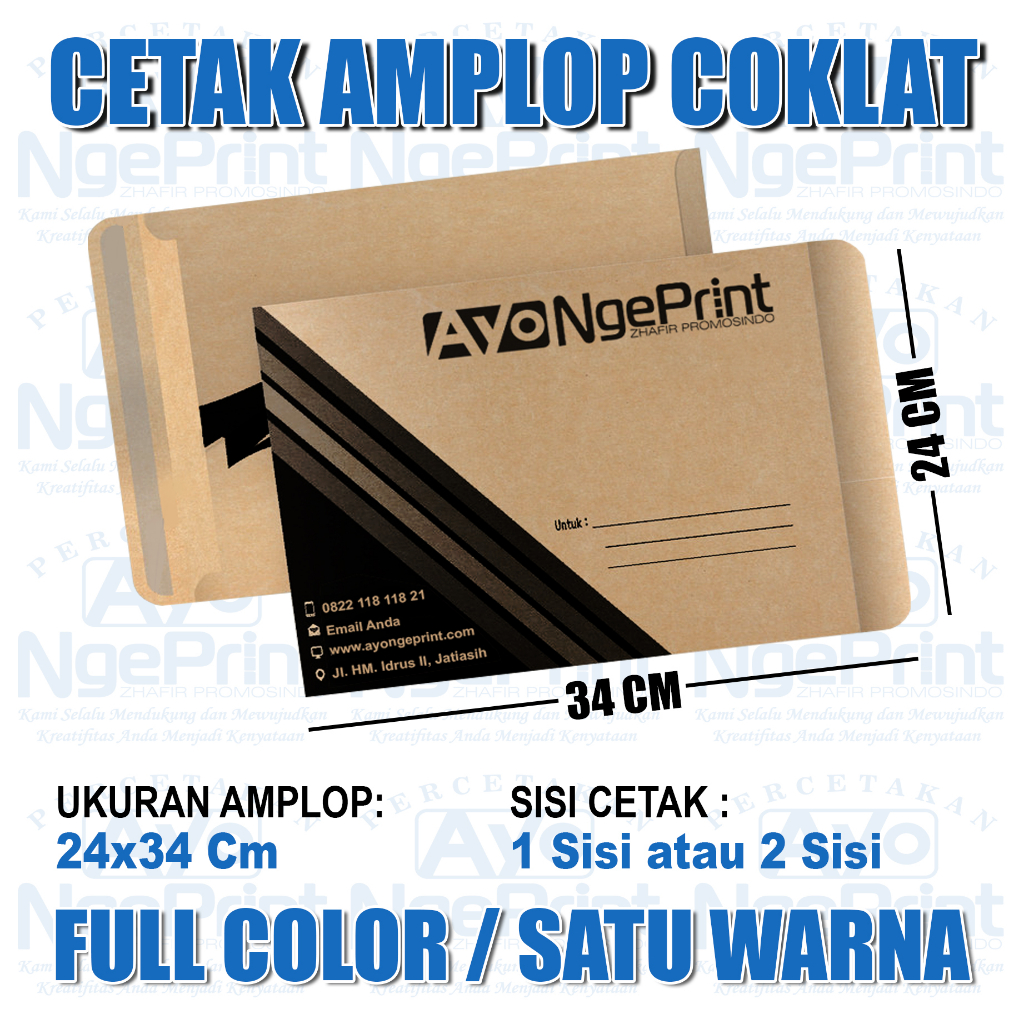 

Cetak Amplop Coklat Custom / Amplop Kop Surat / Dokumen (24x34) Folio