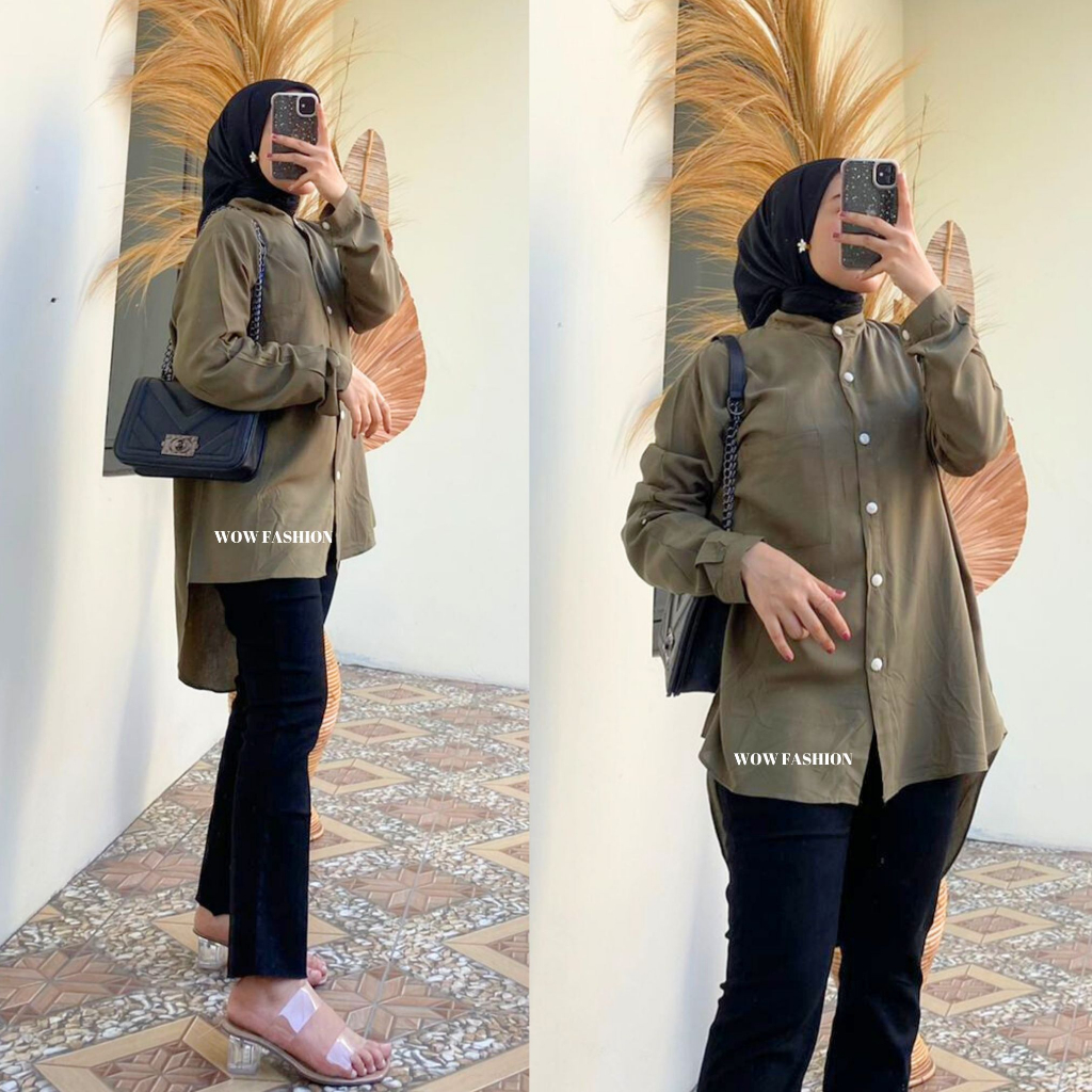 WOW-R-T Disty Oversize - Kemeja Oversize - Atasan Jumbo Wanita