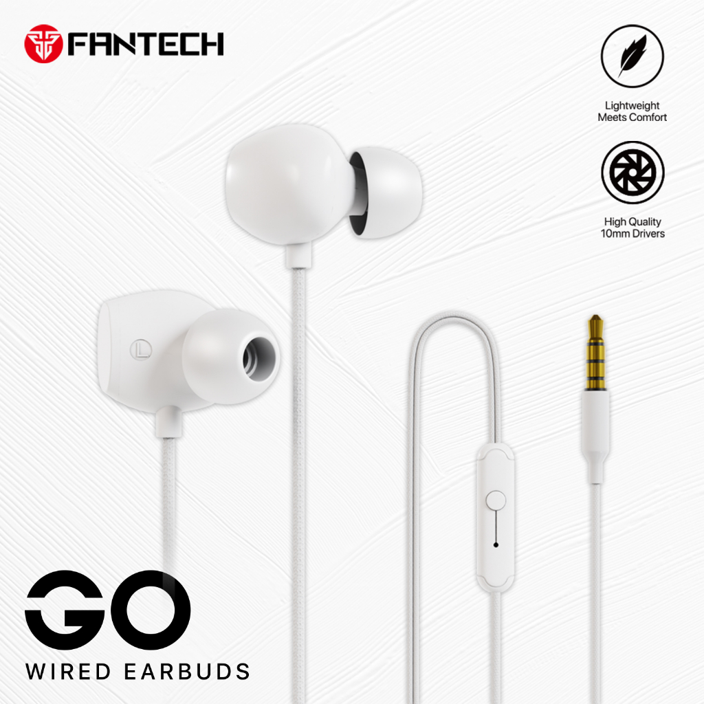 FANTECH Go Wired ES1. Earphone, Earbuds, In Ear Headphone, Earphone Dengan Microphone, Noise Isolati