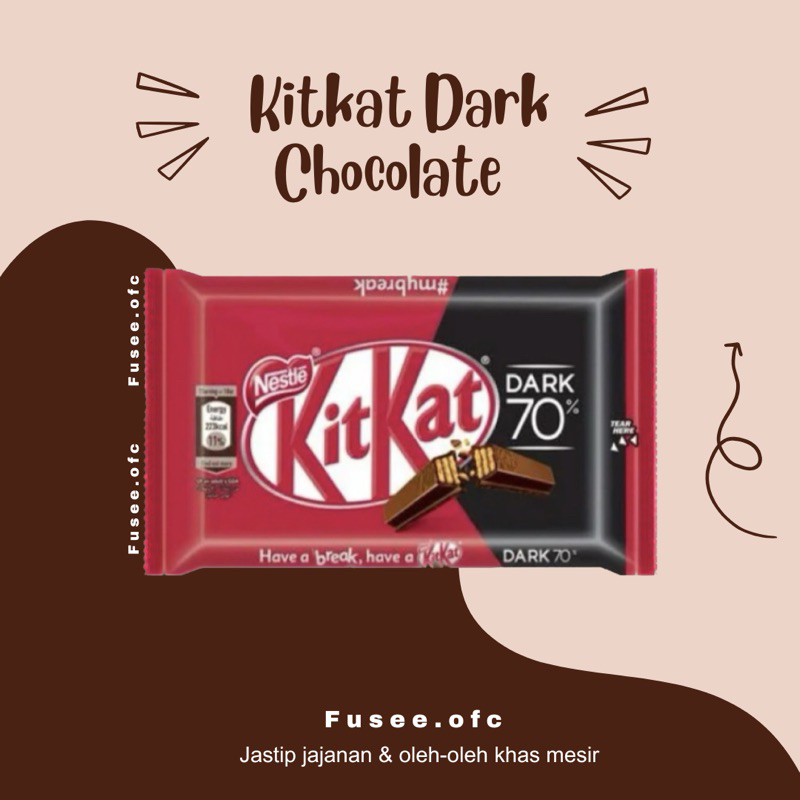 

Kitkat 4 Finger 70% Dark Chocolate / jastip mesir